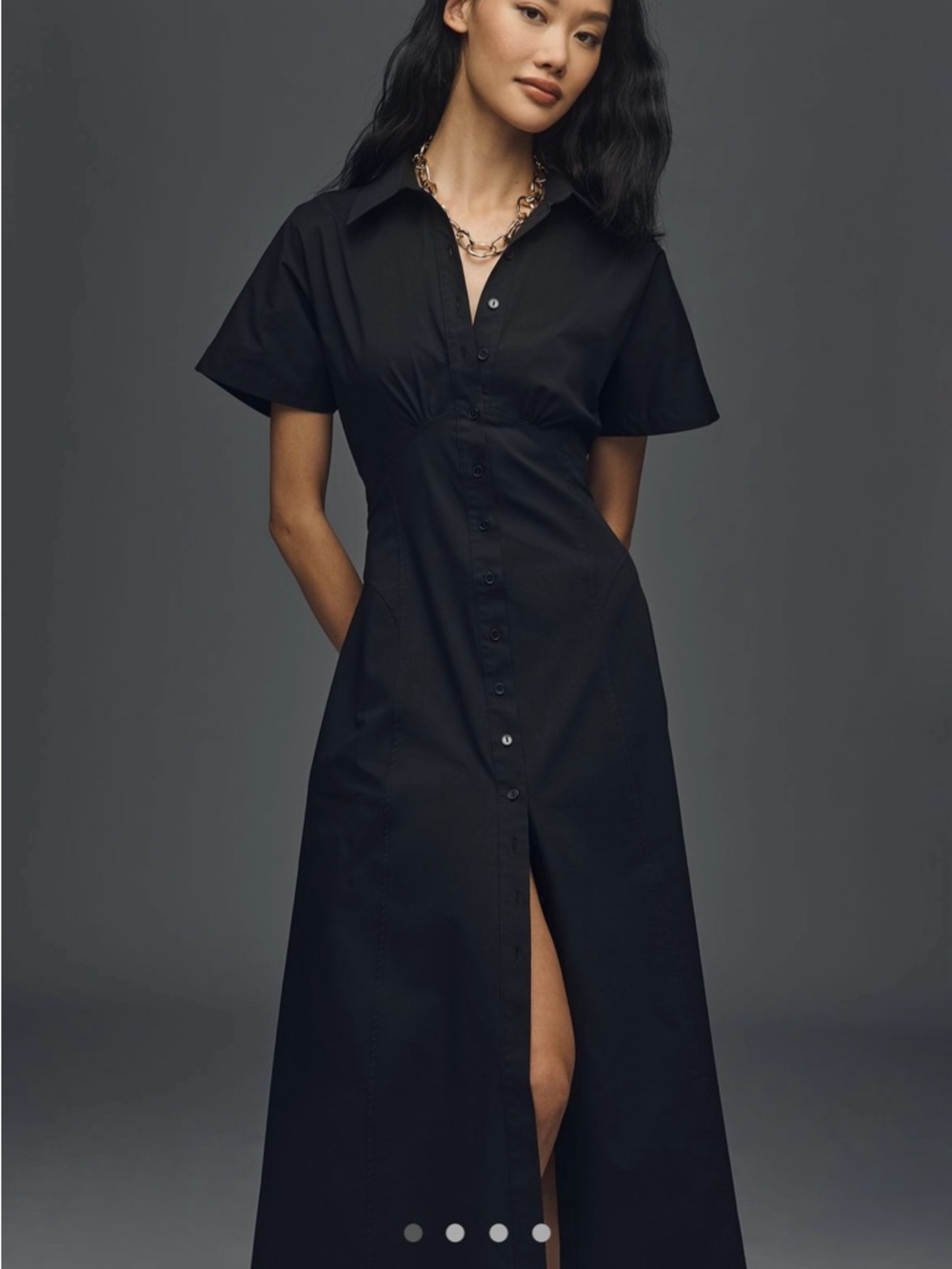 NWT Exquise Raina Short-Sleeve Midi Shirt Dress - XL